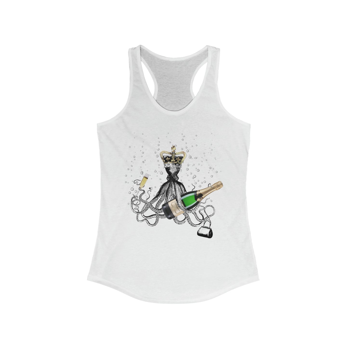 Octopus bubbles Women's Ideal Racerback Tank