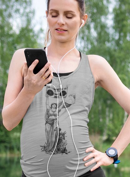 Boombox Statue Women's Ideal Racerback Tank