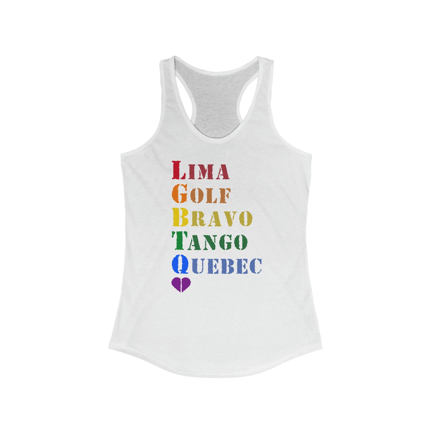 LGBTQ Army Alpha Ideal Racerback Tank