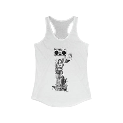 Boombox Statue Women's Ideal Racerback Tank