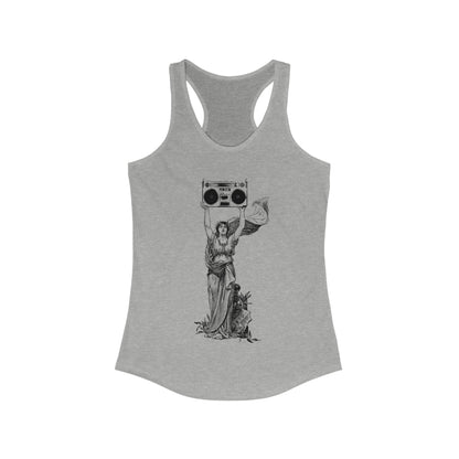 Boombox Statue Women's Ideal Racerback Tank