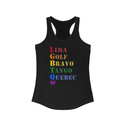 LGBTQ Army Alpha Ideal Racerback Tank