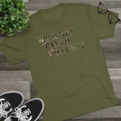 WTF New Army Camo Unisex Tri-Blend Crew Tee