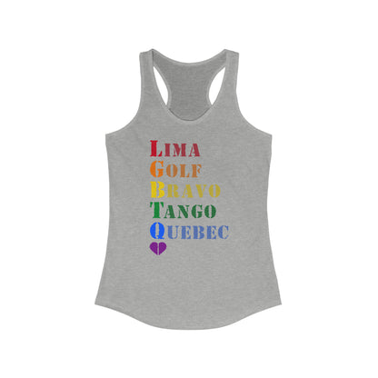 LGBTQ Army Alpha Ideal Racerback Tank